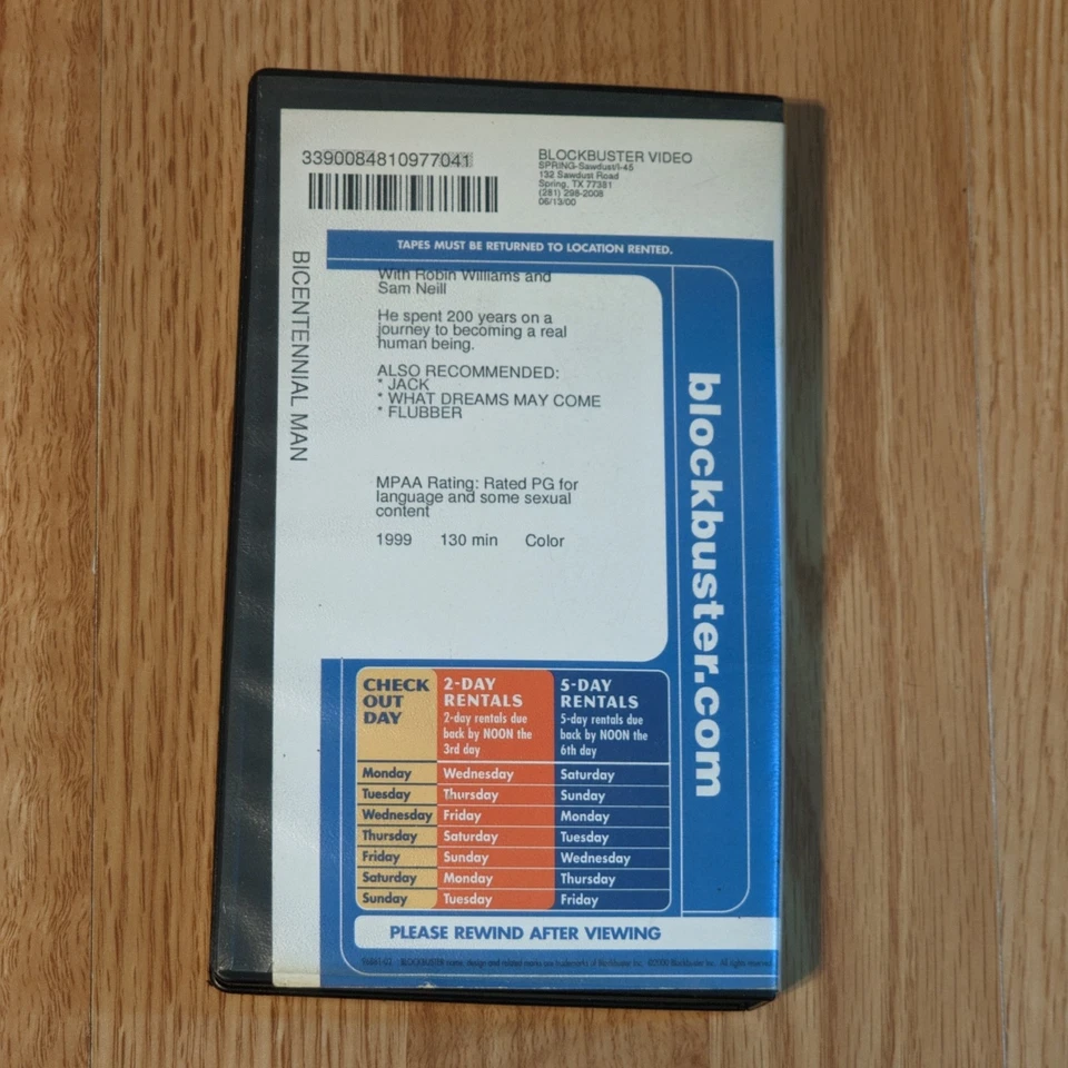 Bicentennial Man 1999 VHS RARE Blockbuster Clamshell Rental Case VTG - Image 2 of 4