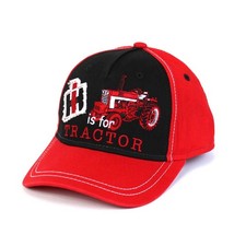 Toddler "IH is for Tractor" Red Black Twill Cap, A1610-Tod