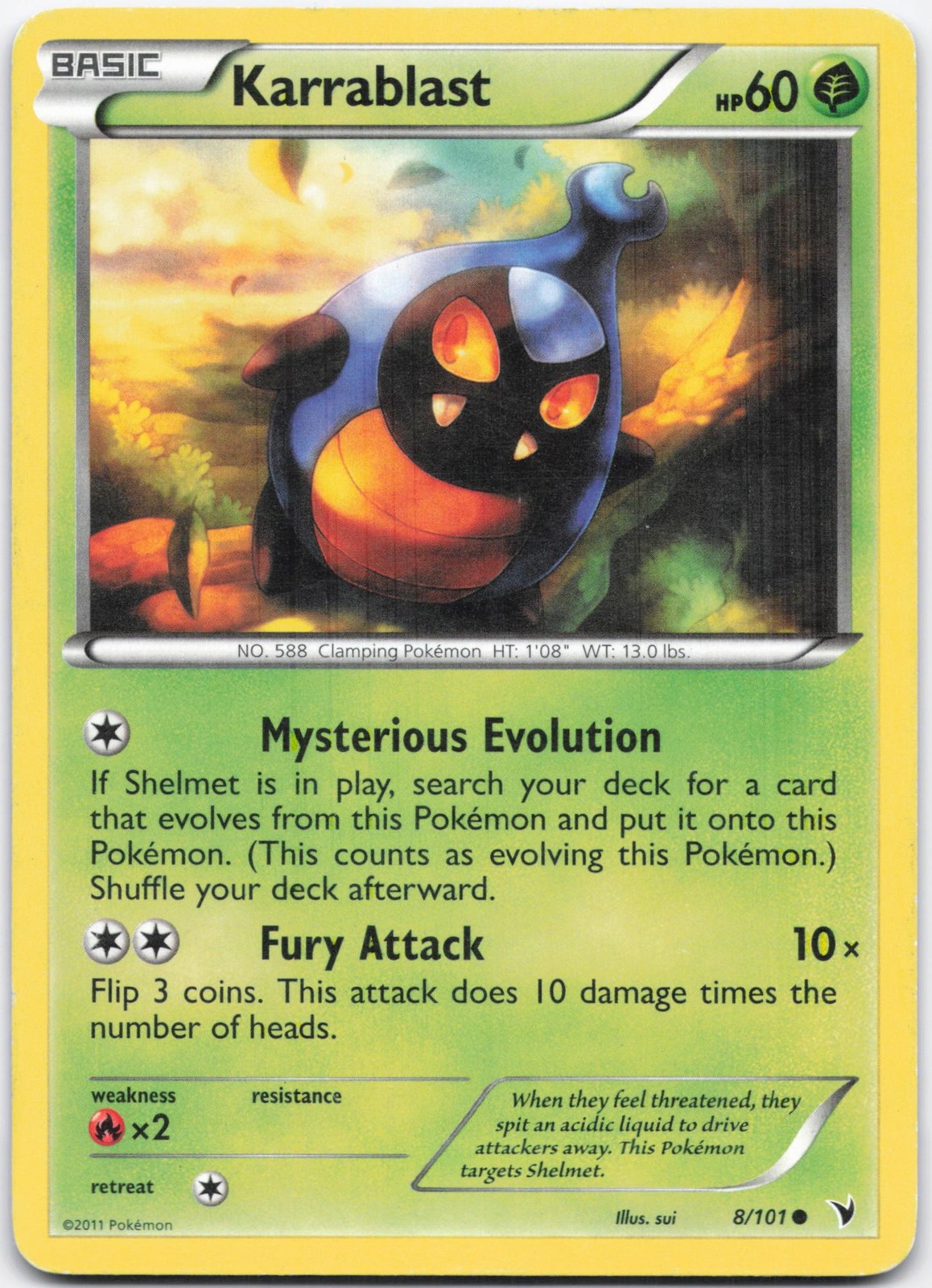 Karrablast 8/101 Common Noble Victories Pokemon Heavily Played