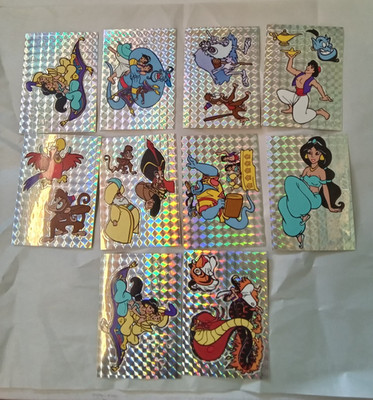 vintage disney aladdin prism stickers 10 sheet set