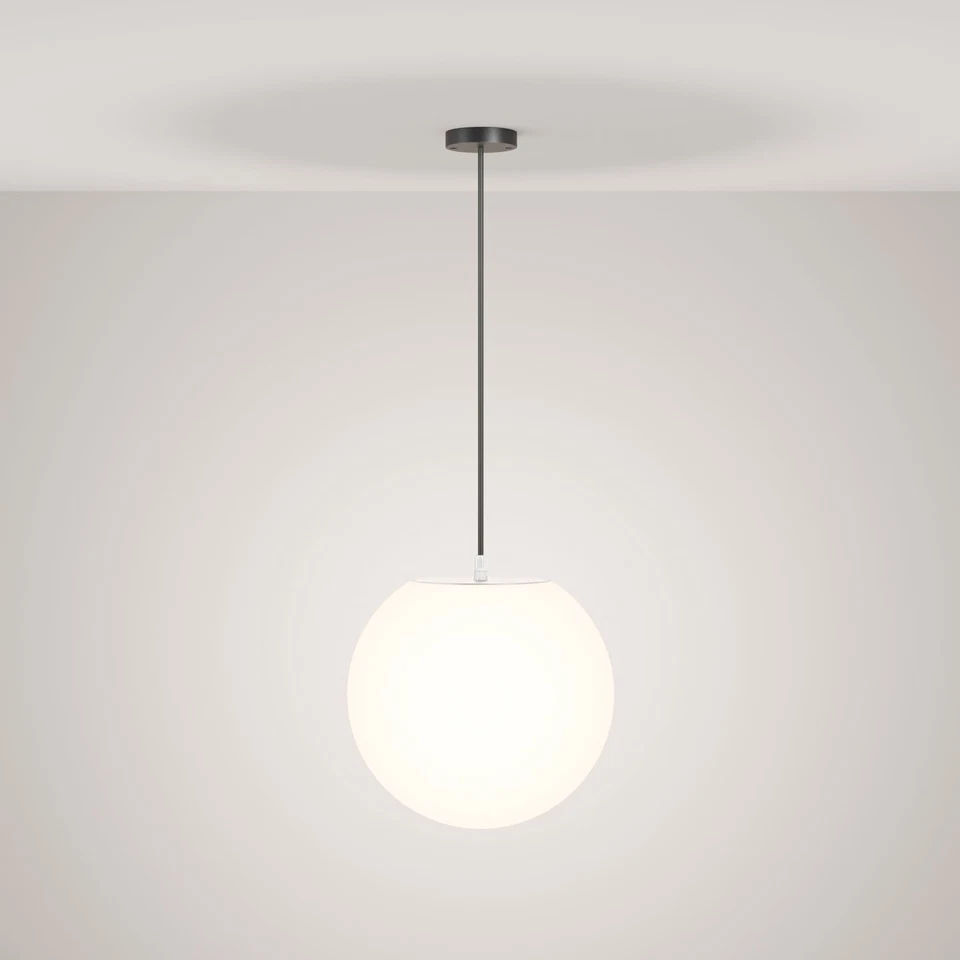 Außen Pendelleuchte rund Ø 30 cm E27 IP54 Grau Weiß Kugel Lampe Garten Terrasse - Bild 2 von 4
