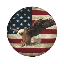 Spare Tire Cover for RV Camper Trailer Bald Eagle 15 inch Bald Eagle Flag