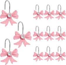Cute Bow Knot Shower Curtain Hooks Rings, Modern Home Decorativ Rust Resistant