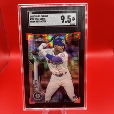 2020 Topps Chrome Kyle Lewis Prism Refractor #186 SGC 9.5 Rookie Card Mariners. rookie card picture