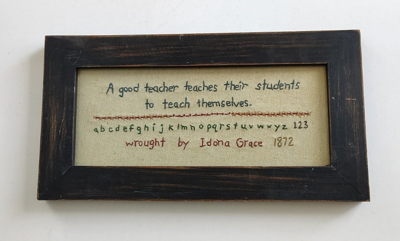 1872 Hand-Stitched Sampler by Idona Grace - Smithsonian American History Museum