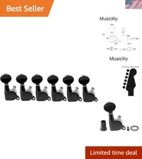 Precision Guitar Tuners Set - 6 Inline Kidney Button Tuning Pegs for Strat/Tele