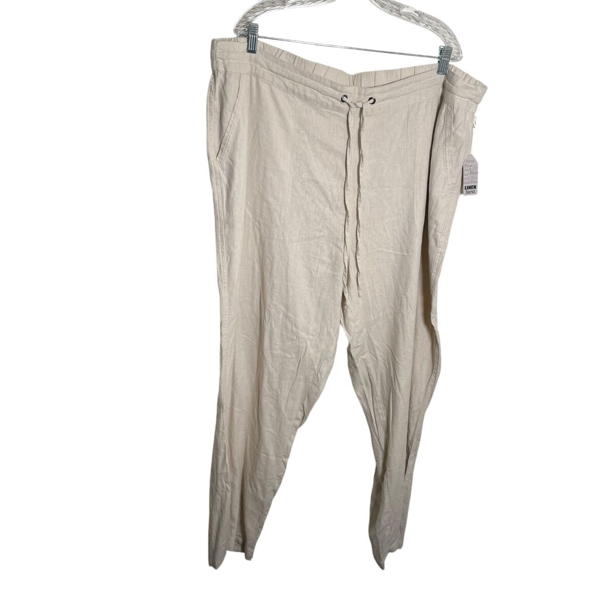 Jones New York JNY Pants Women's 3X Linen Blend Drawstring Jones New York JNY Pants Women's 3X Linen Blend Drawstring