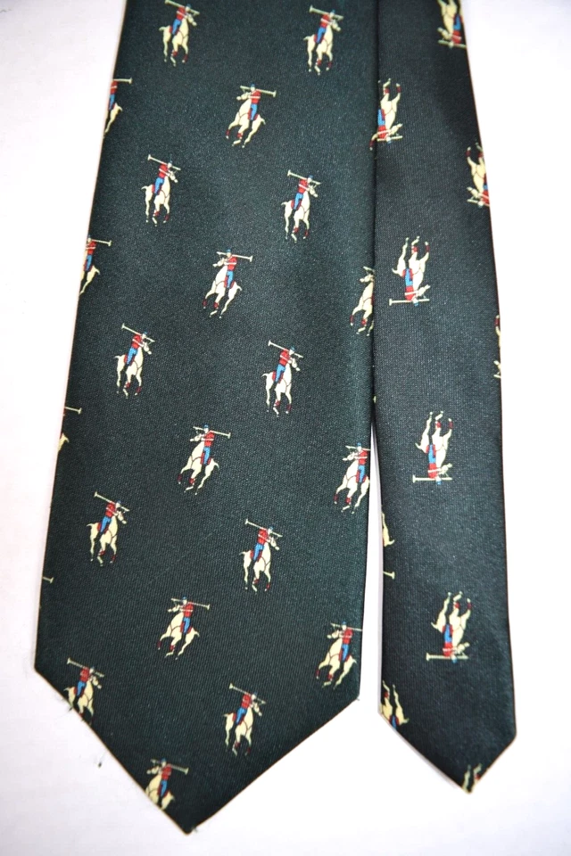 Corbata Cuello De Colección Mercedes Años 60 70 Alta Moda Polo Jugador Foulard Seda 54" x 3.25" Foto 4 de 4