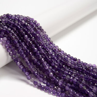 Amethyst Faceted Round Beads 2mm 3mm 4mm 5mm 15.5'' Strand