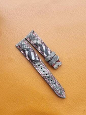 19/14mm Gray 100% Genuine Ostrich Legs Leather Skin Watch Strap Band- Customize