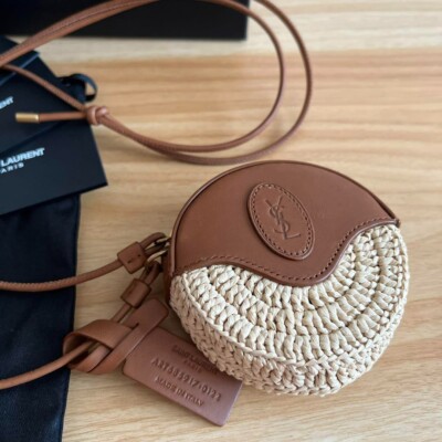 Saint Laurent Mini Basket Crossbody Bag Coin Case Pochette Women YSL Genuine JP