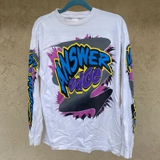 Vintage 90s ANSWER EDGE Motorcross Color Block T Shirt Size Large Racing Tee