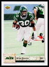 Brad Baxter, 1992 Upper Deck Football Card, #115, New York Jets,