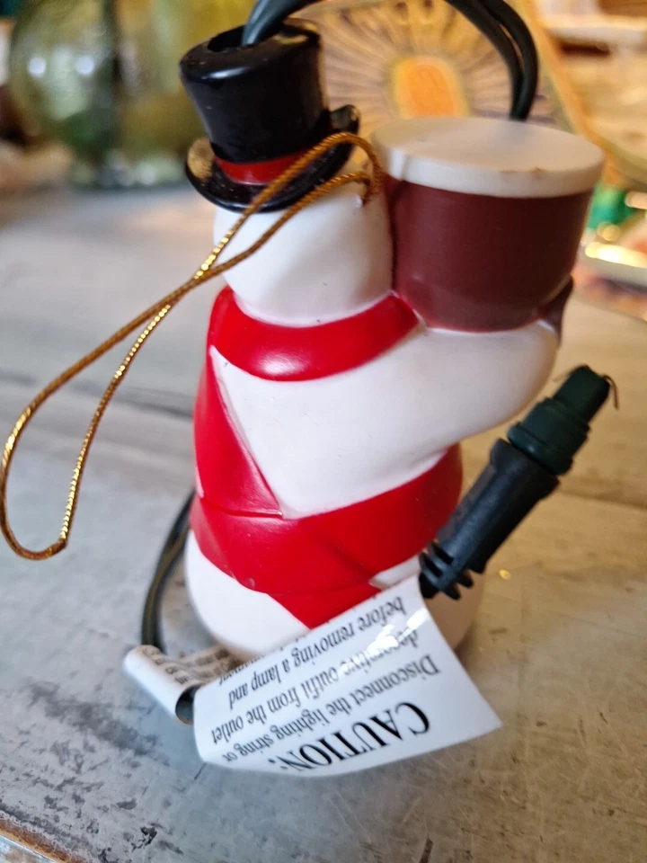 Vintage Coca-Cola Trim-A-Tree Illuminated Collection Lighted Ornament Snowman - Image 3 of 4