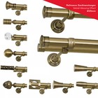 Gardinenstange Vorhangstange 25mm 1-läufig/2-läufig Messing Design Metall