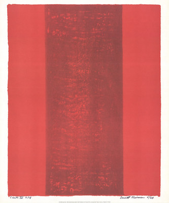 BARNETT NEWMAN Canto XV 23.5'' x 19.5'' Poster 1998 Contemporary Red