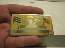 VTG NOS PERMA GRAPHICS 1 STAR/US FLAGS SOCIAL SECURITY/ID CARD BLANK M120