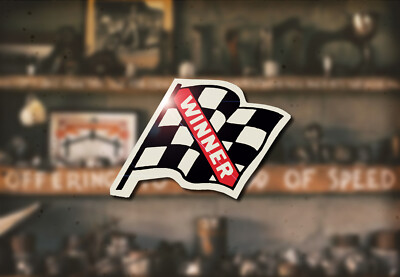 Winner Flag Decal Hot Rod Rat Flathead Ford Deuce Tri Five Racing Speed ...