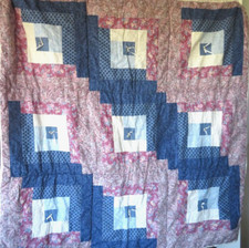 Quilt Baby Blanket Lap Quilt Throw Handmade Machine Stitched Wall Hanging 41x40