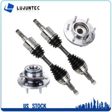 (4) For Hummer H3 06-10 H3T 2009-2010 Front CV Axle Shaft + Wheel Hub Bearing