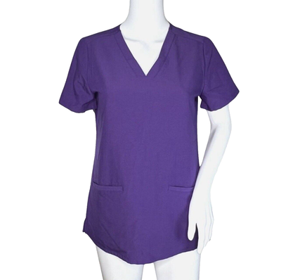 Figs Scrub Top Womens XS Purple Stripe Casma Technical Collection 