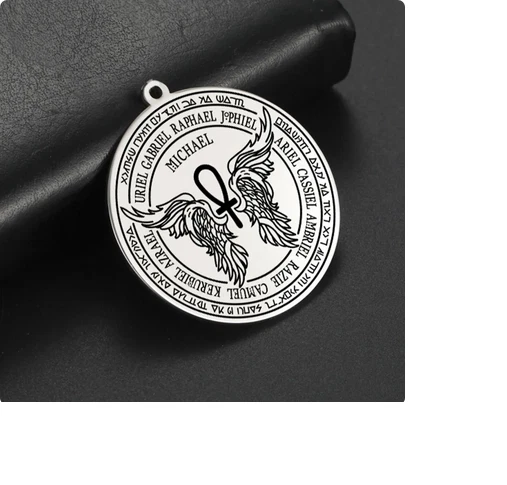 MICHAEL KORS 7 SETTE ARCANGELI SAN MICHAEL RELIGIOSO Ciondolo 22" Collana Argento Sterling 925