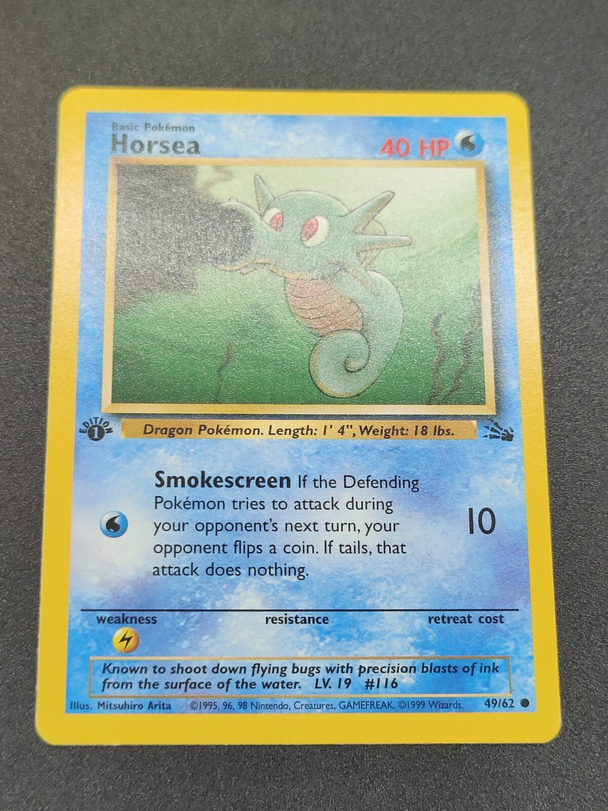 Horsea | NM | Fossil 1st Edition 49/62 | Common | Pokemon