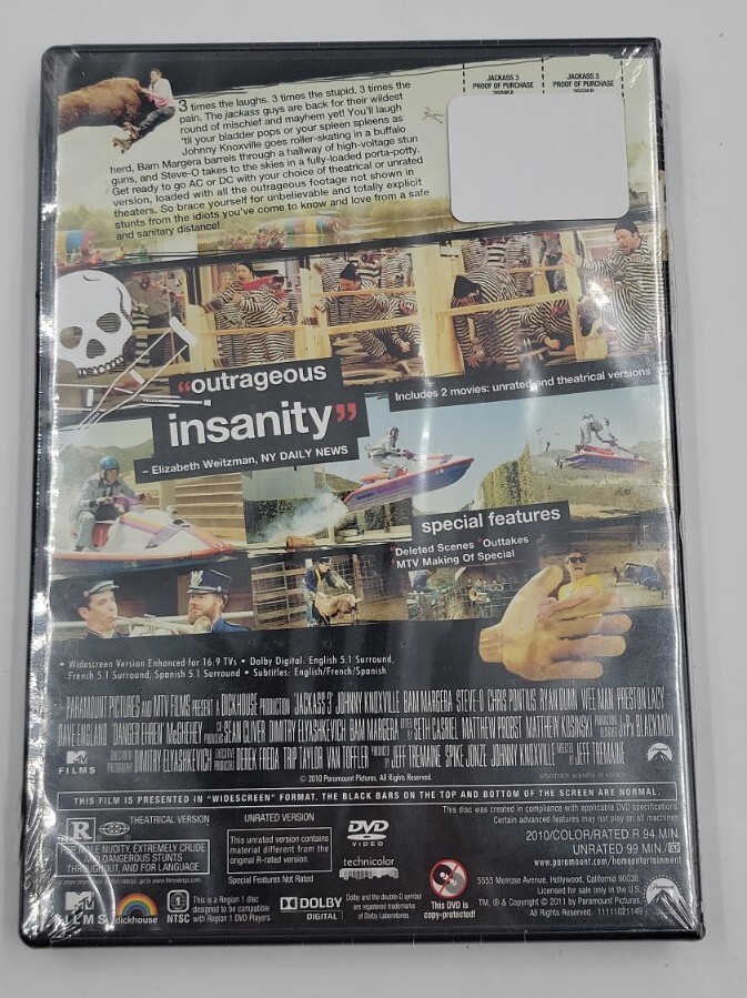 Jackass 3 (Single-Disc Edition) - DVD By Johnny Knoxville,Steve-O