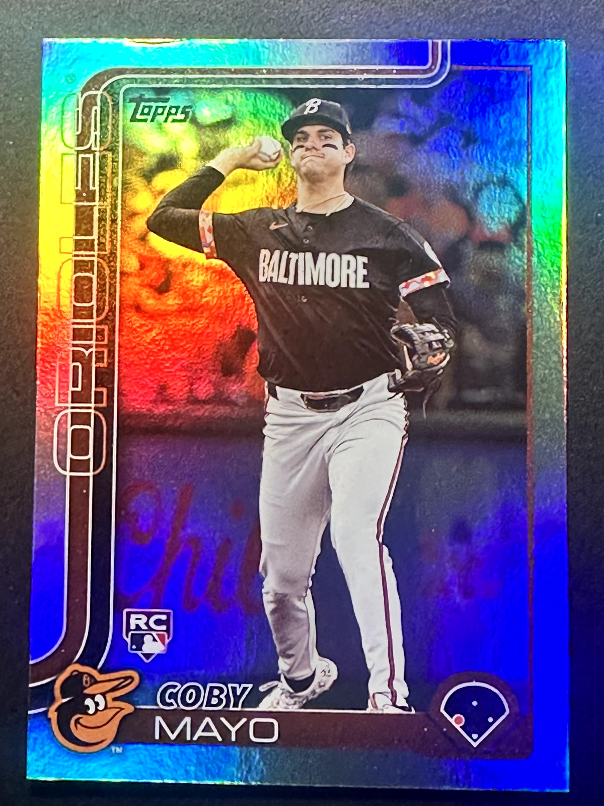 2025 Coby Mayo Rookie Topps Series 1 Rainbow Foilboard #20 Orioles (58)