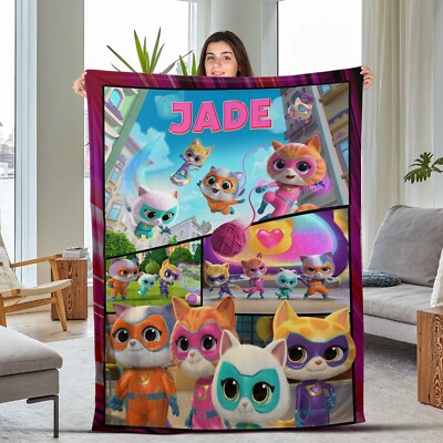 Personalized Disney Junior SuperKittie Blanket SuperKitties Plush Fleece blanket