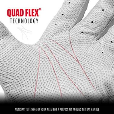 Franklin Sports Adult MLB CFX Pro Batting Gloves, Pearl/Navy, X