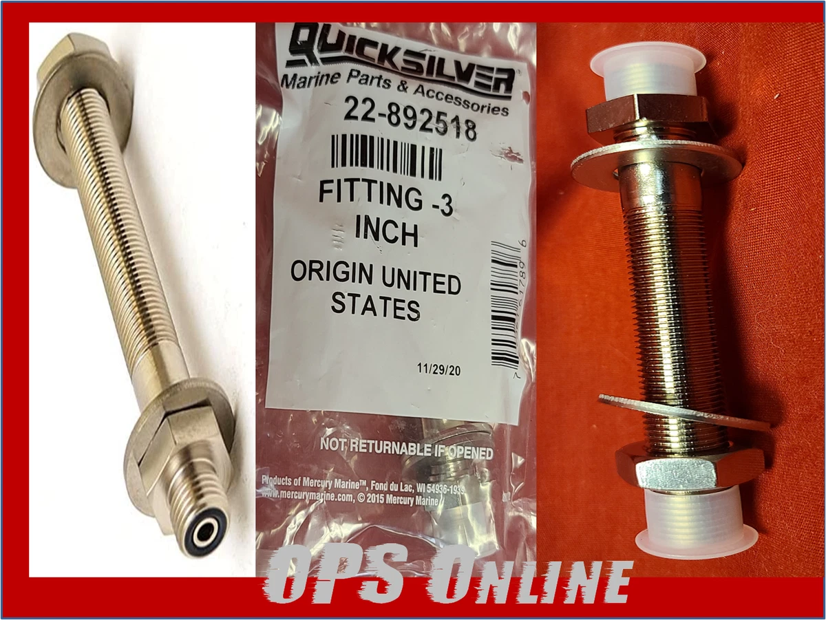 New/ OEM Mercury Bulkhead Fitting 3 Inch Male to Male Part # 22 