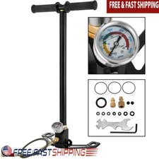 3 Stage PCP Air Gun Hand Pump 4500PSI Durable Stainless Steel Portable Foldable