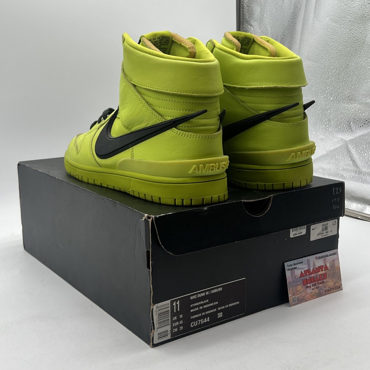 Size 11 - Nike AMBUSH x Dunk High Flash Lime (CU7544-300