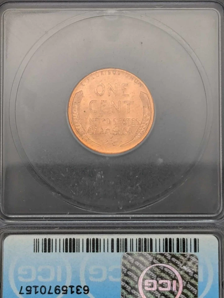 1957 D Lincoln Wheat Cent ICG MS 67 RD Beautiful Red Penny  - Image 4 of 4