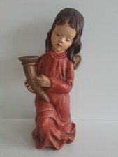 Achatit 1947P Holz Engel mit Kerzenhalter Handarbeit ca. 29 cm