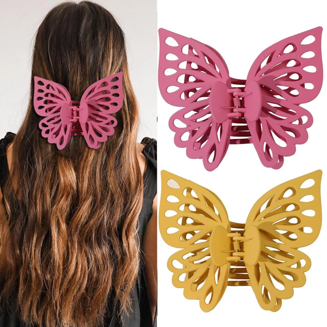 Large butterfly hair deals clips