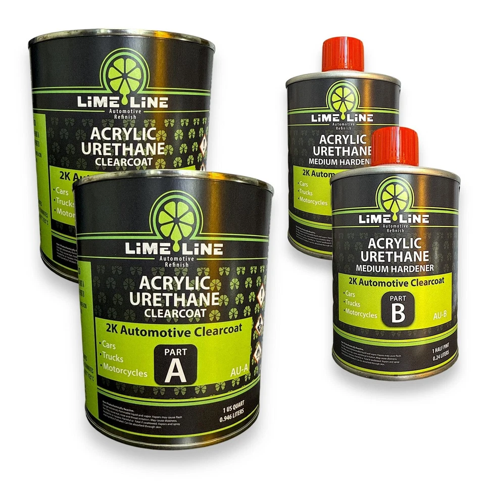 LiME LiNE Automotriz Acrílico Uretano Clearcoat 2k Top Coat + endurecedor - 1,25 Qt Foto 2 de 3