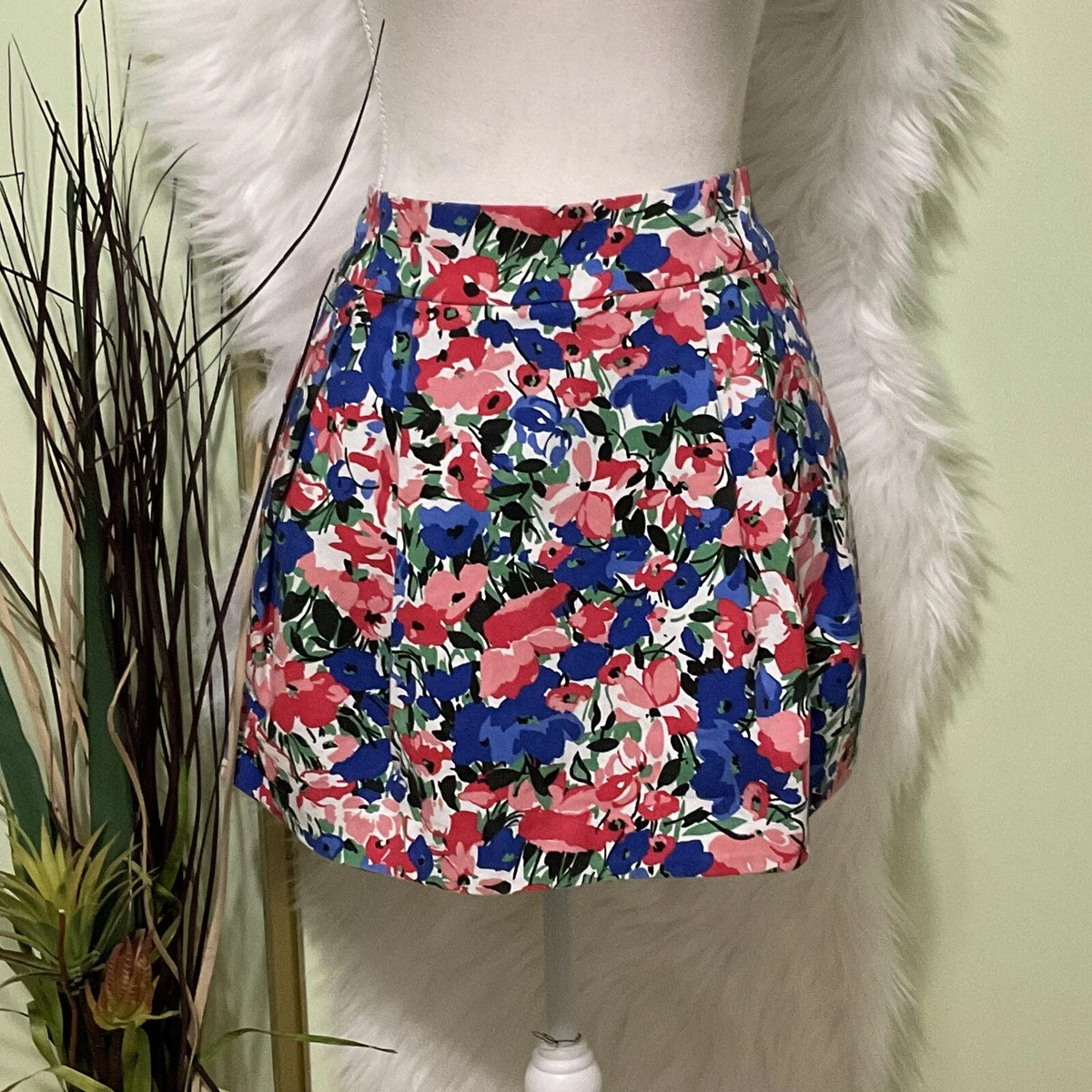Zara long blue floral cheap skirt