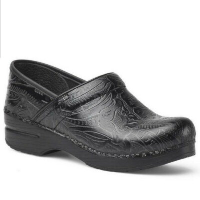 Dansko Professional Black Tooled Leather Clog Sz 41 i | eBay