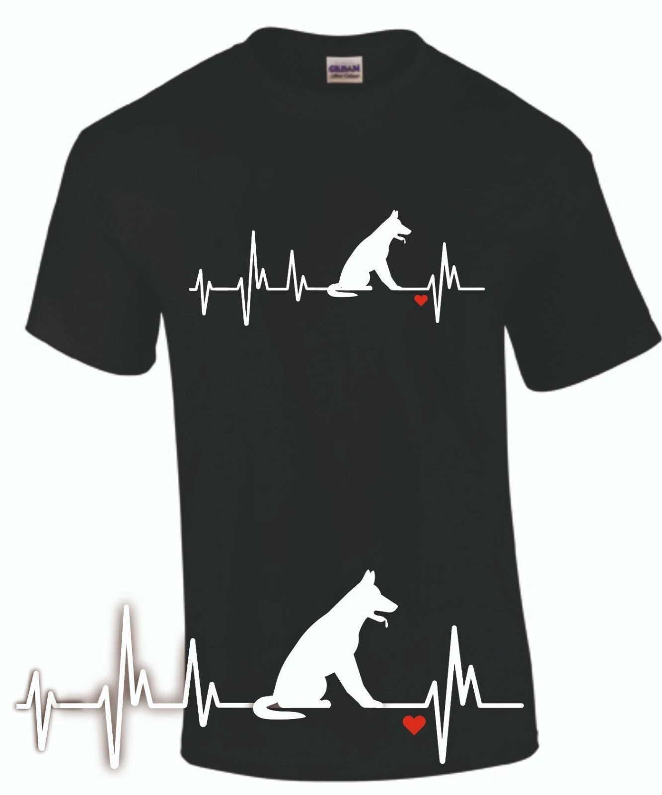 German Shepherd Heartbeat Dog T-Shirt i love my dog shirt