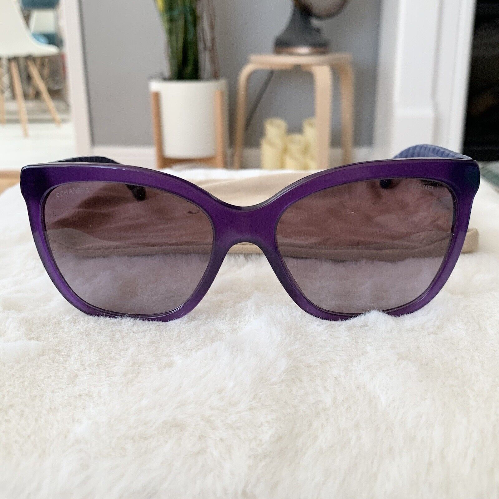 CHANEL 5288-Q c.1463/S1 Rectangle Purple Blue Gradient Sunglasses 57*18*140