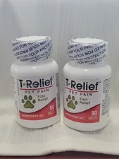 2x MediNatura T-Relief Pet Pain Relief Plant-Based Pain Relievers 90Tabs 06/2029