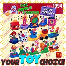 McDonald's 1994 HAPPY BIRTHDAY TRAIN Hook Together Character YOUR Toy CHOICE