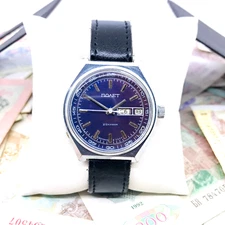 🧿 Rare POLJOT Blue Men's Soviet Automatic Wrist Watch 2427 USSR Service 🛠