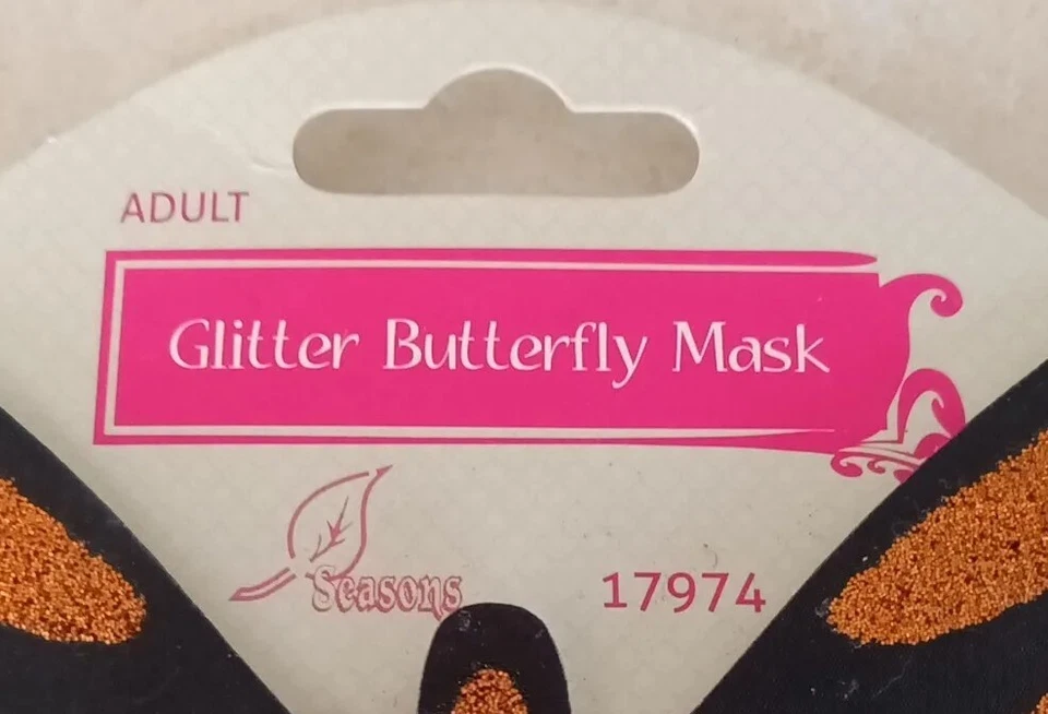 Butterfly Mask Glitter Pink New by Forum 67254 - Image 2 of 3