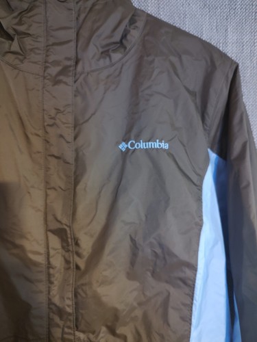 Columbia Omni-Tech Full Zip Hooded Windbreaker Jacket Women's Size Medium Brn/Bl - Picture 3 of 9