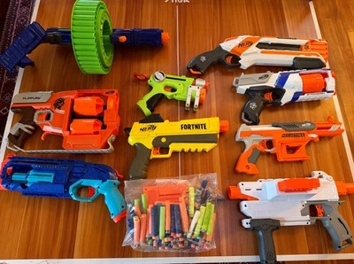 Nerf Gun Arsenal - 9 Nerf Guns. Names in description.