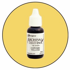 Ranger Archival Re-inker CHROME YELLOW .5 fl oz Permanent Acid Free For Ink Pad