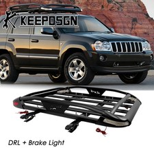Für Jeep Grand Cherokee Auto Dachträger Querstange Gepäck Dachkorb Beleuchtung